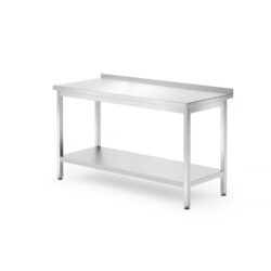 Stół przyścienny z półką - skręcany, głębokość 700 mm, HENDI, Kitchen Line, 1400x700x850 mm, 1400x700x(H)850mm