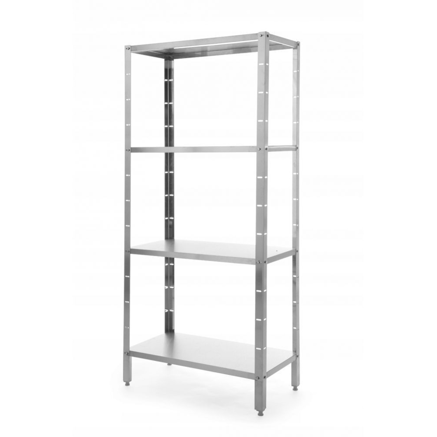 Regał magazynowy 4 półki pełne skręcany, Revolution, 1000x400(H)1800 mm Wymiary półki: 1000x400 mm, 1000x400x(H)1800mm