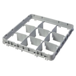 Nadstawka do koszy full drop 500x500 mm szara, model E1, Cambro, liczba przegródek: 9 (3x3), wymiar przegródki: 150x150 mm, szary, 499x499x(H)51mm