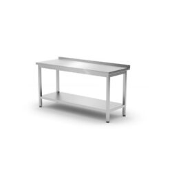 Stół przyścienny z półką Budget Line – skręcany, głębokość 600 mm, HENDI, Budget Line, 1200x600x(H)850mm