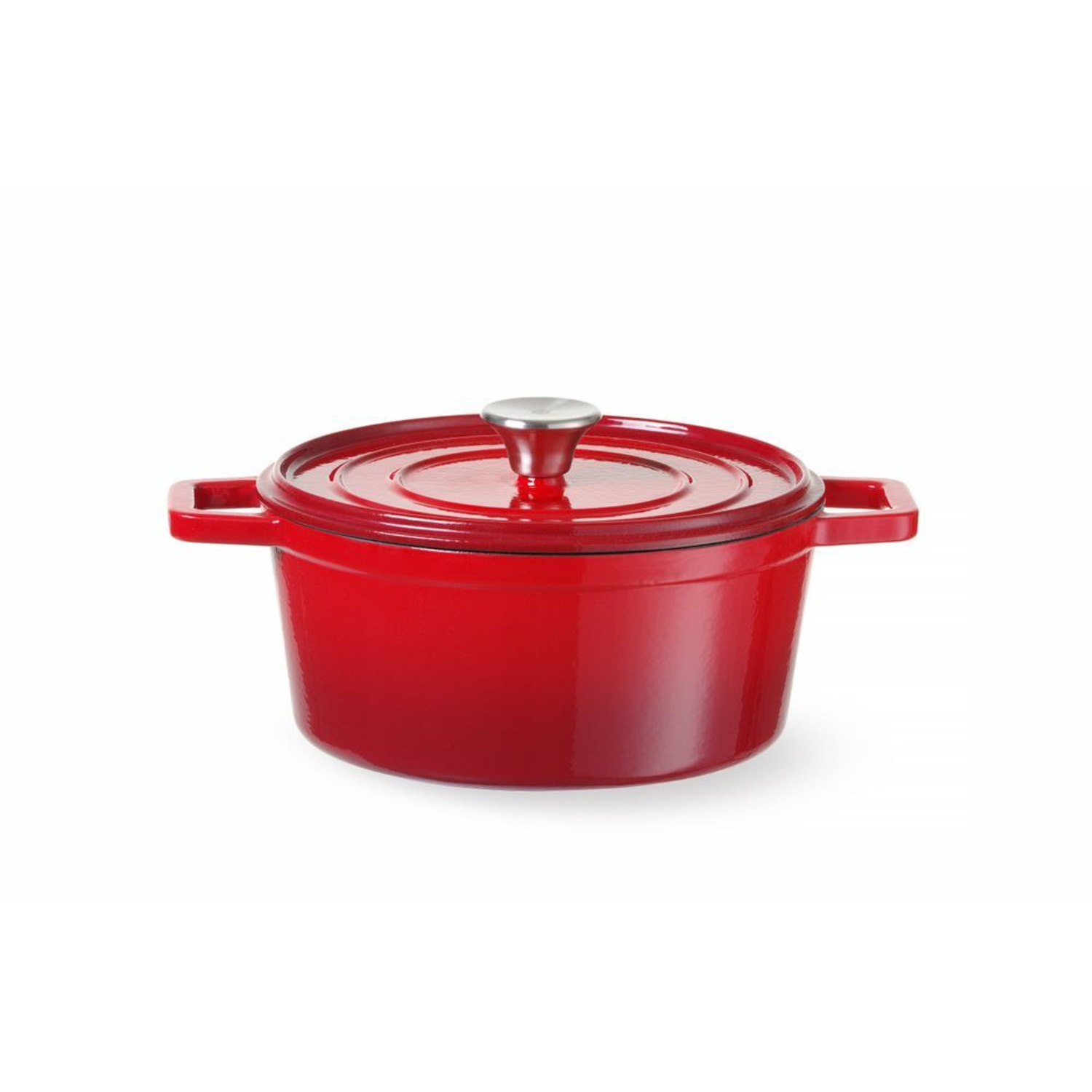 Garnek żeliwny emaliowany, HENDI, 3,7L, czerwony, 317x240x(H)105mm