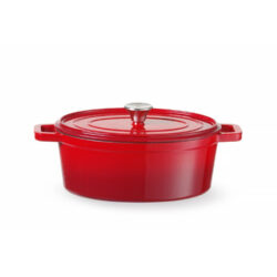 Garnek żeliwny emaliowany, HENDI, 4,4L, czerwony, 365x290x(H)115mm