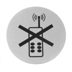 Tabliczka informacyjna na drzwi, HENDI, zakaz używania telefonów komórkowych, ø75mm
