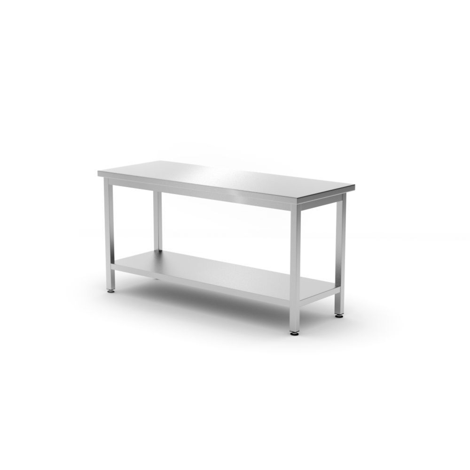 Stół centralny z półką – skręcany, głębokość 600 mm, HENDI, Kitchen Line, 1600x600x(H)850mm