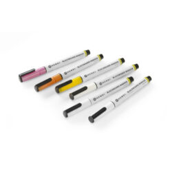 Markery do tablicy z wąską końcówką 1 mm, HENDI, 3 białe, 1 różowy, 1 żółty i 1 brązowy marker, 6 szt