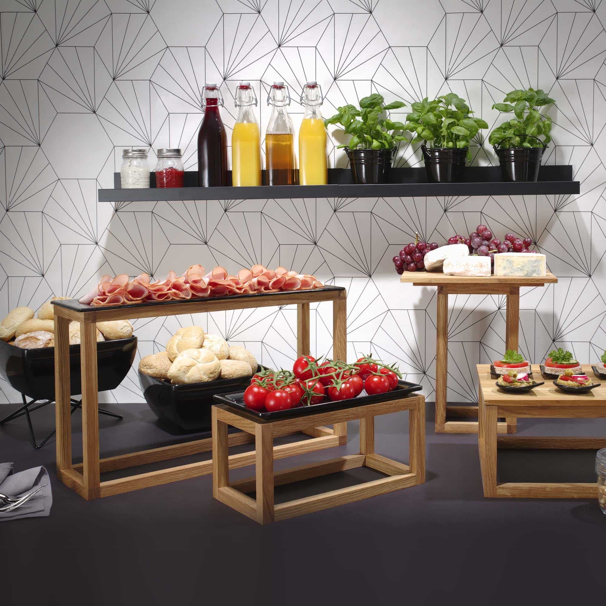 Czarna podstawa ramy Madeira do tacy GN 1/2 | Fine Dine