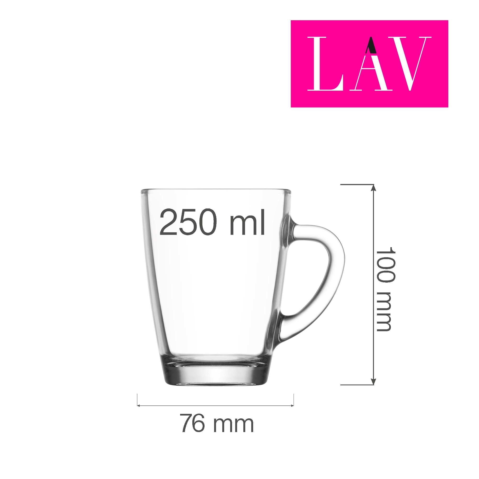 Szklany kubek do kawy Vega z uchem - 250 ml