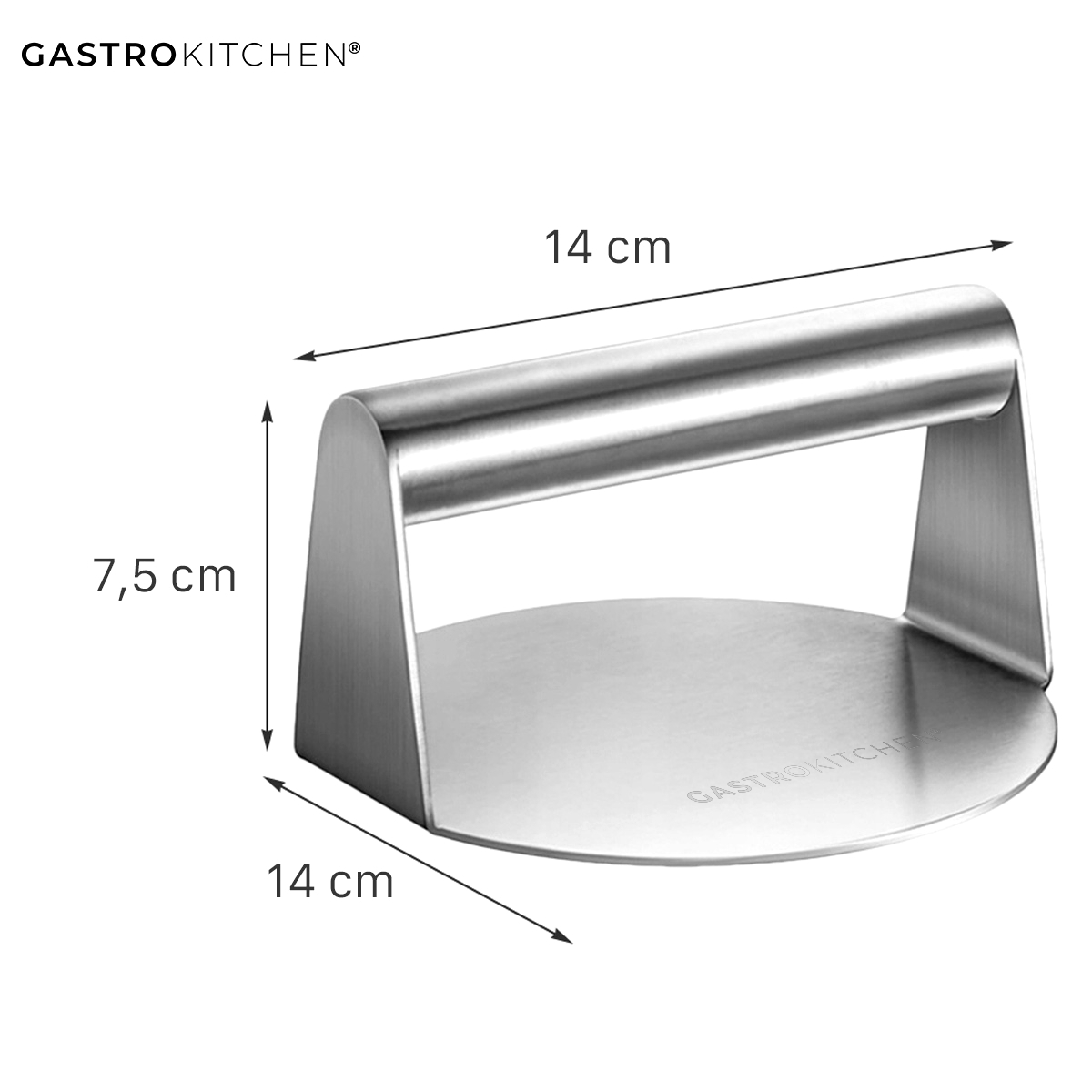 Stalowa prasa do hamburgerów, ciasta lub grilla - Ø 14 cm | Gastrokitchen