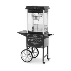 Maszyna do popcornu z wózkiem - 1600 W - styl retro - czarna | RCPW-16E-2F