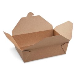 Food box (PAP/PE) - nieprzepuszczający tłuszczu kraft `L` - 195x138x88 mm | 50 szt.