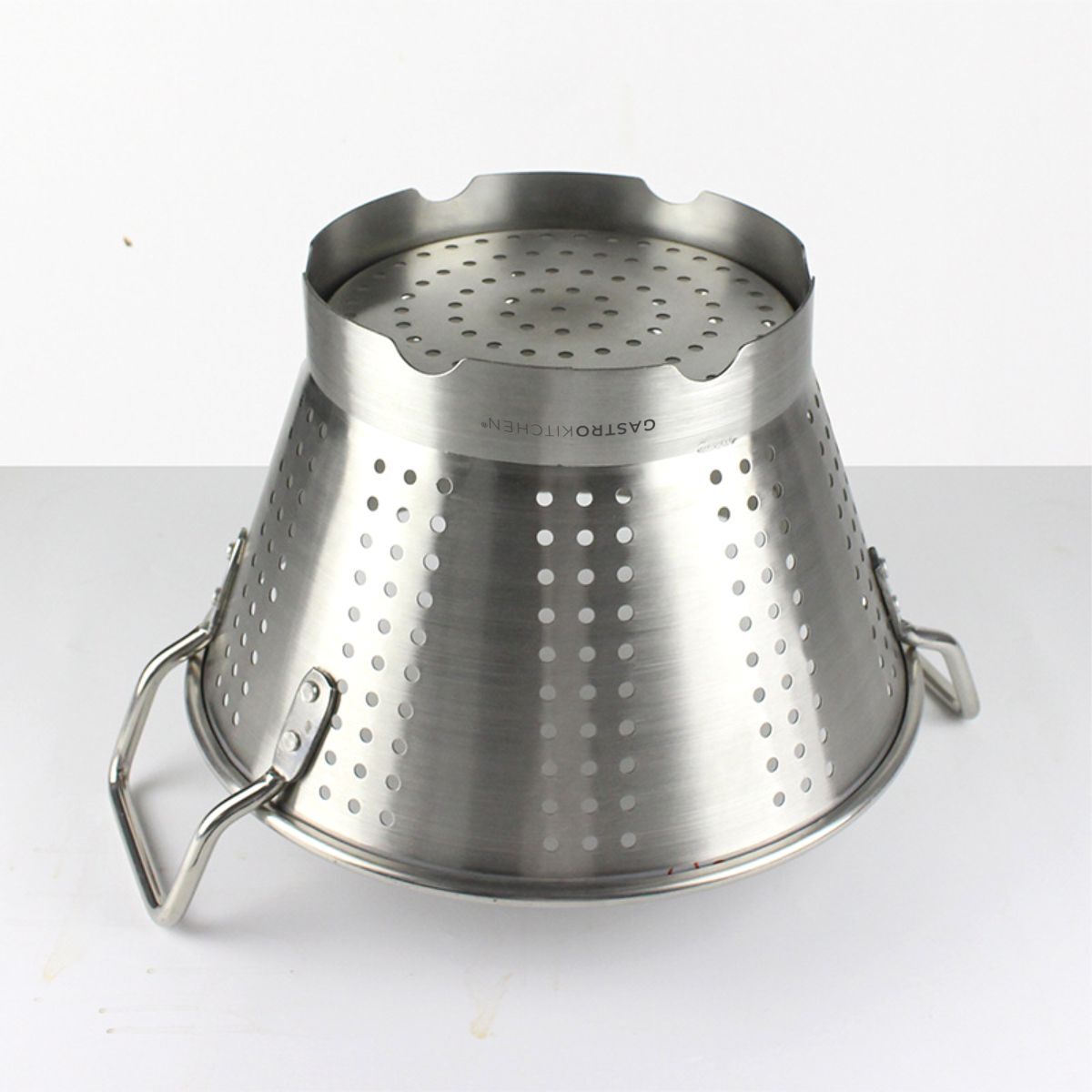 Cedzak z uchwytami - 26 L - stożkowy - stal nierdzewna | Gastrokitchen