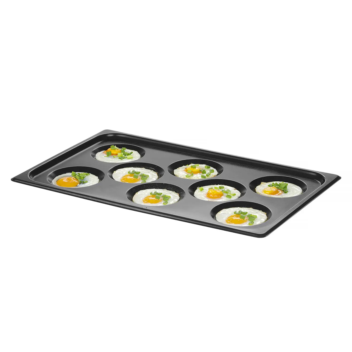 Blacha aluminiowa z formami na naleśniki i jajka GN 1/1 - 530x325 mm | Hendi 808856