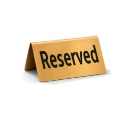 Rezerwacja stolika - RESERVED - złota