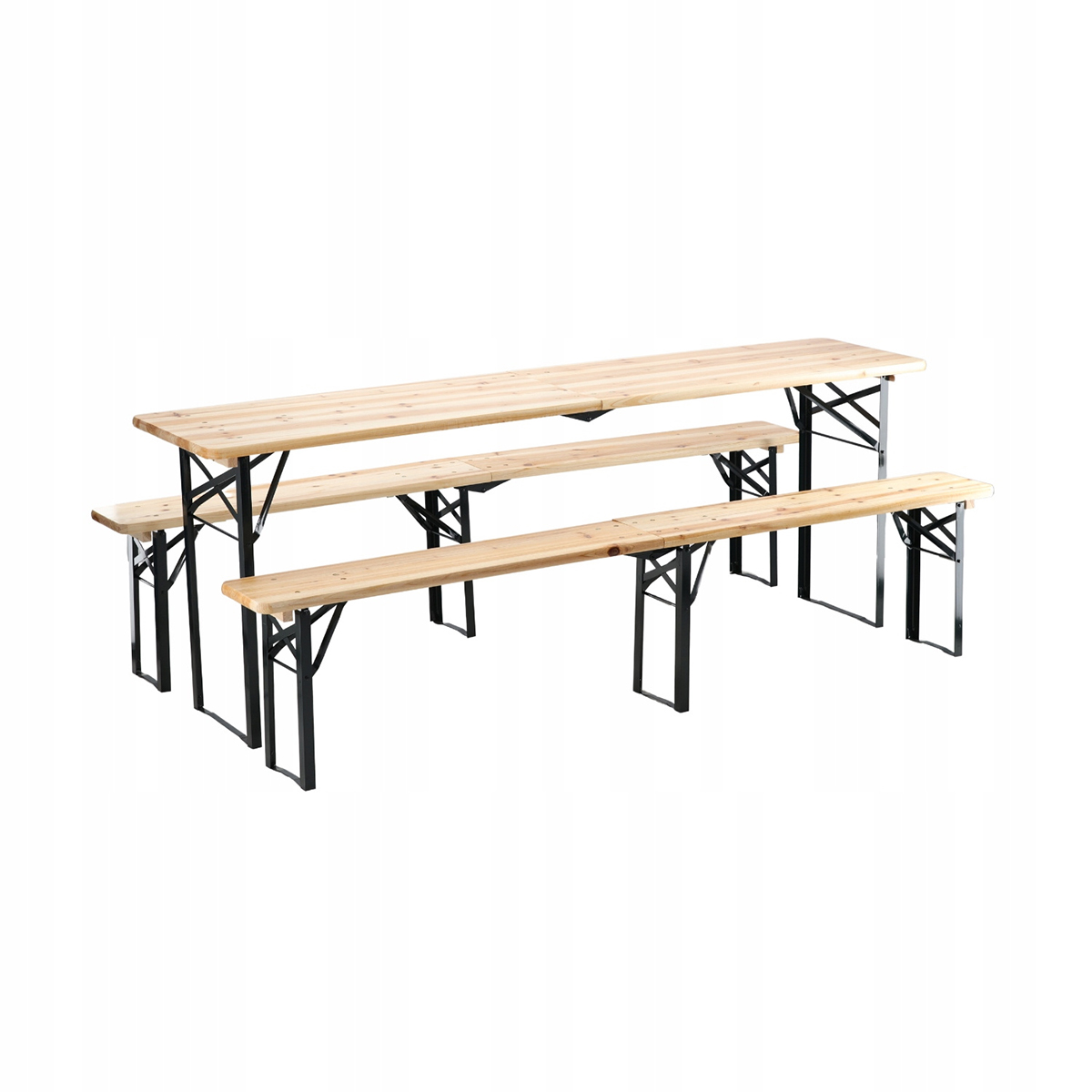 Ogrodowy składany zestaw Garden Line - 220 cm - stół + 2 ławki