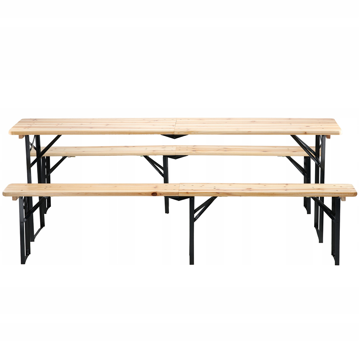 Ogrodowy składany zestaw Garden Line - 220 cm - stół + 2 ławki