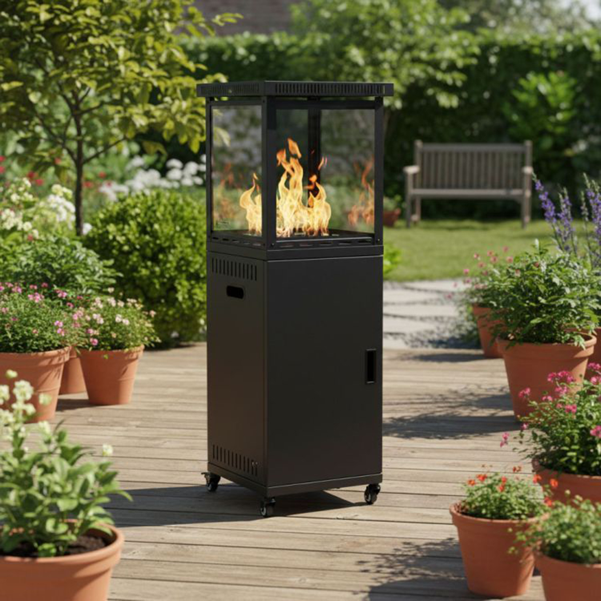 Gazowy ogrzewacz tarasowy - przeszklony - 13 kW - 136,5 cm