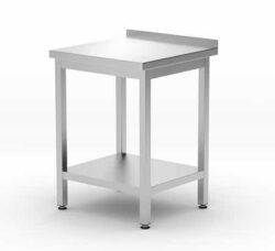 Stół ze stali nierdzewnej z tylnym rantem - 600x850 mm | Hendi 817223