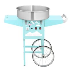 Maszyna do waty cukrowej z wózkiem - 52 cm - 1 200 W - turkusowa | RCZK-1200-BG