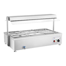 Bain Marie - 6 GN - z nadstawką na mięso i kranem spustowym | RCBM-6WA