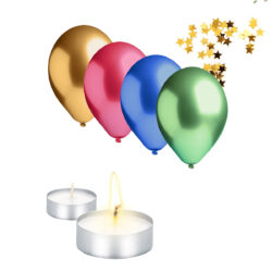 Świece, balony i dekoracje