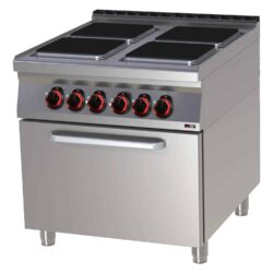 Elektryczna kuchnia z piekarnikiem - 4x kwadratowa płyta - 800/900 | SPQT-90/80-21E