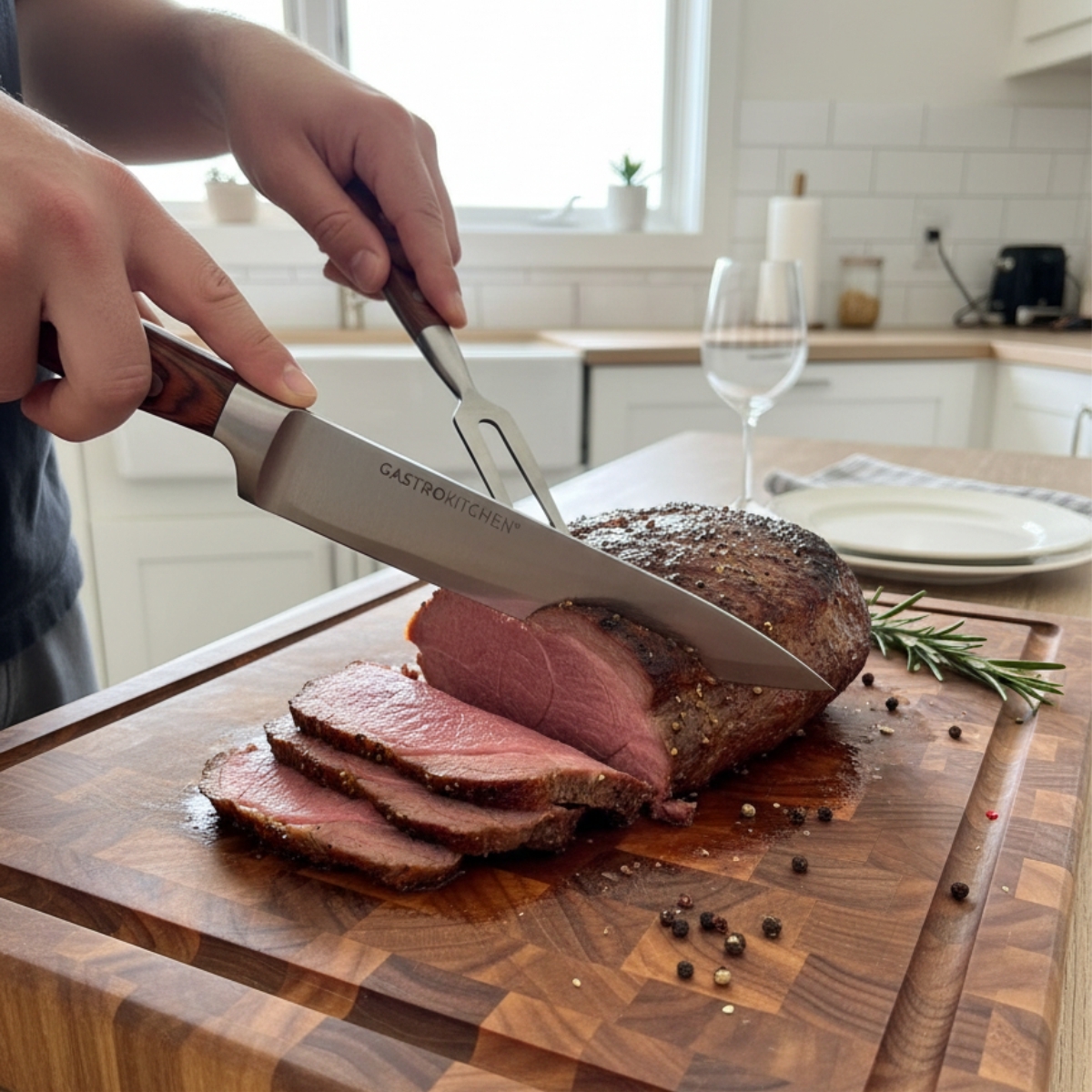 Zestaw do grillowania - nóż i widelec do mięsa | Gastrokitchen