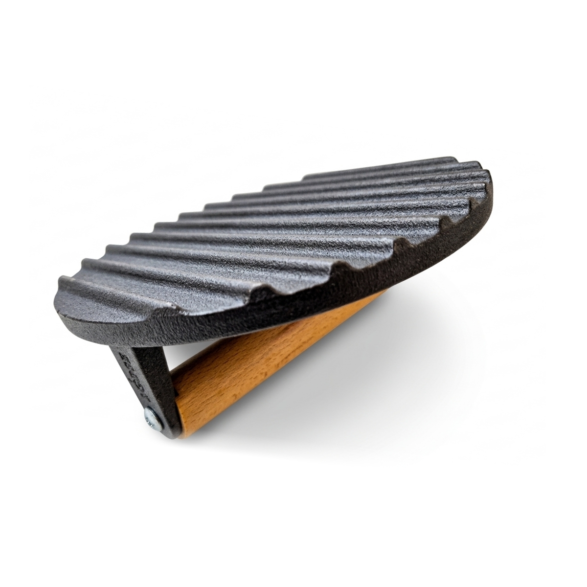 Żeliwna prasa do hamburgerów z drewnianym uchwytem - Ø 14 cm | Gastrokitchen
