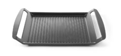 Płyta grillowa do płyt indukcyjnych - ryflowana - 390x260x35 mm | Hendi 629130