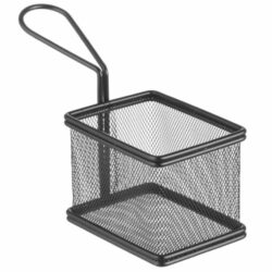 Koszyk na smażone potrawy czarny - 100 x 80 mm | Hendi 425619