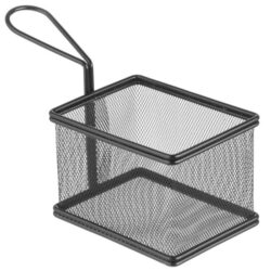Koszyk na dania smażone czarny - 125 x 100 mm | Hendi 425626