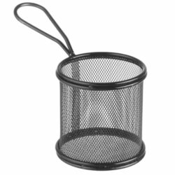 Koszyk na smażone potrawy czarny - Ø 90 x 90 mm | Hendi 425633