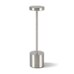 LED lampa stołowa USB – ładowalna – 3 odcienie bieli – srebrna | Gastrokitchen