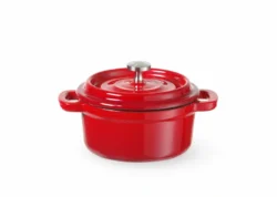 Żeliwny emaliowany garnek - 0,27 L - czerwony | Hendi 626856