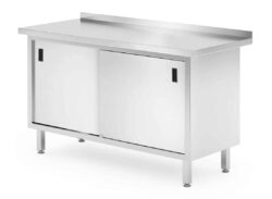 Stół przyścienny z drzwiami przesuwnymi – 1400x600x850 mm | Hendi 811672