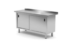Stół przyścienny z drzwiami przesuwnymi – 1600x600x850 mm | Hendi 811689