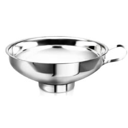 Nierdzewny lejek z niską szyjką i uchwytem - rozmiar L | Gastrokitchen