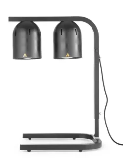 Lampa grzewcza - podwójna - 500 W - czarna | Hendi 273913