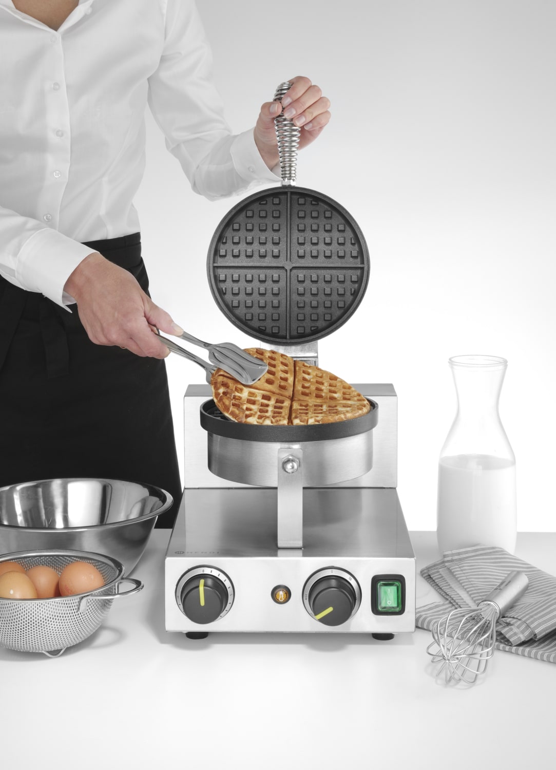 Okrągła gofrownica do gofrów belgijskich - 1000 W | Hendi 212172