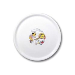 Porcelanowy talerz do pizzy - zdobiony - Ø 330 mm | Hendi 774892