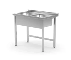 Stół do mycia z zlewem - 1000x600x850 mm | Hendi 815007