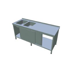 Stół zlewozmywakowy z osłoną długi T-AUSDV-2S