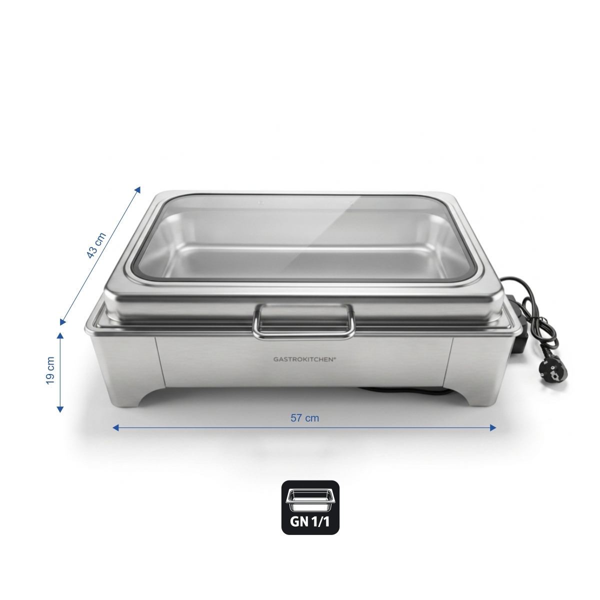 Elektryczny przeszklony chafing 9 L - GN 1/1 | Gastrokitchen