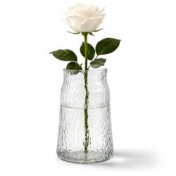 Szklany wazon z reliefowym wzorem - Ø 19 x 25,5 cm | Gastrokitchen