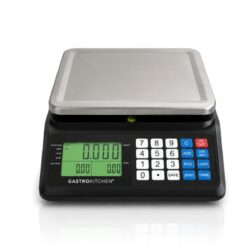 Profesjonalna czarna waga cyfrowa Gastrokitchen ze stali nierdzewnej, wodoodporna IP67, zakres 0-30 kg.