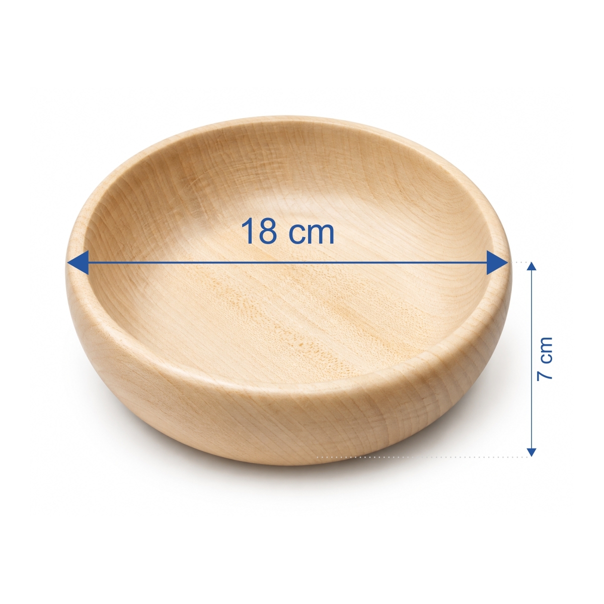 Drewniana miska 180 × 70 mm z jednego kawałka drewna lipowego.
