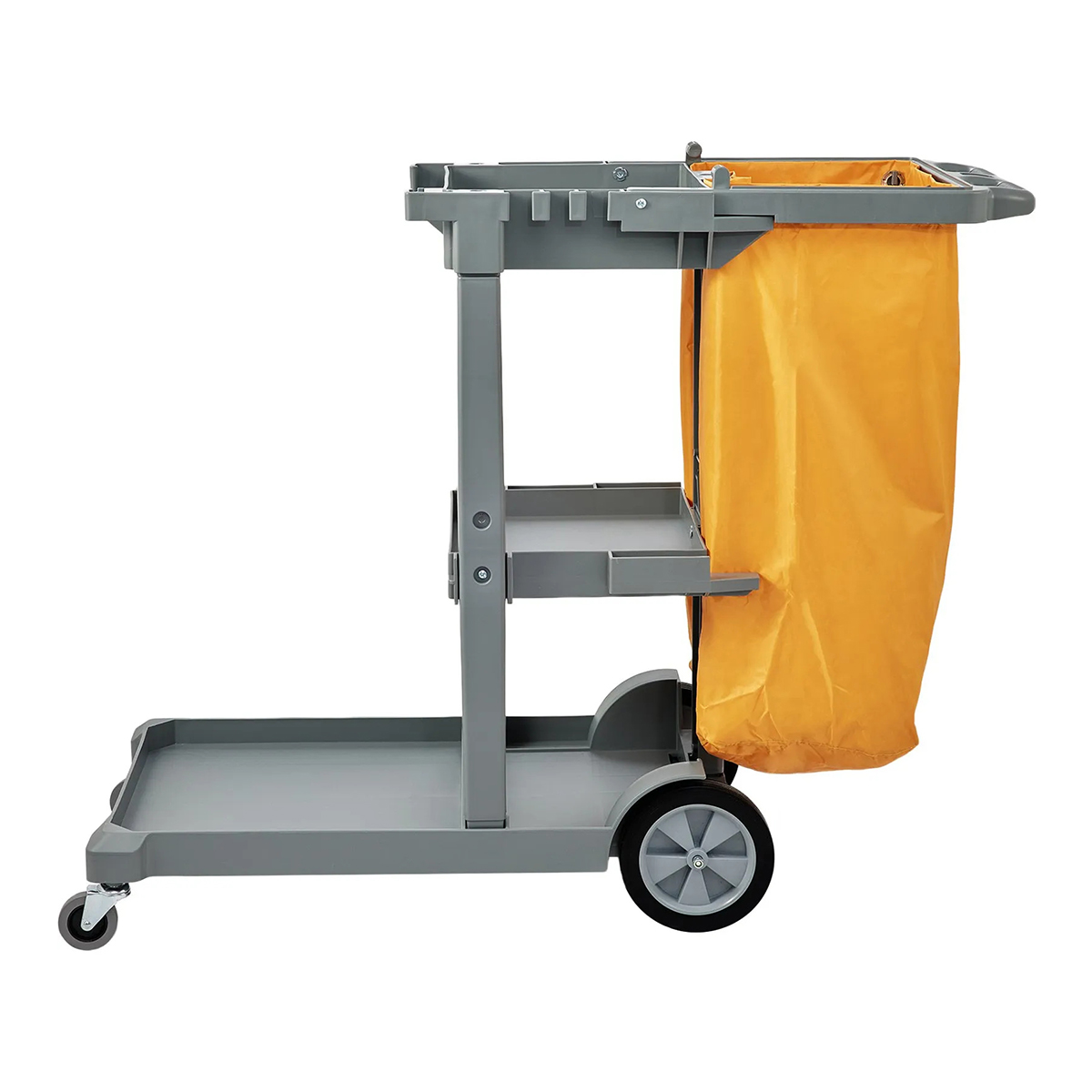 Wózek sprzątający z 3 przegródkami i workiem - nośność 90,7 kg
