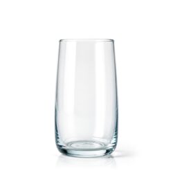 Wysoka, przezroczysta szklanka 400 ml z grubym dnem, średnica 6,9 cm.