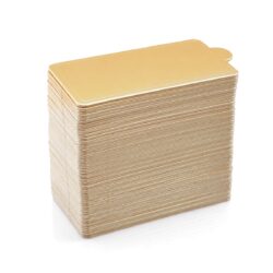 Złote prostokątne podkładki kartonowe pod ciastka, 10x6 cm, opakowanie 100 sztuk.