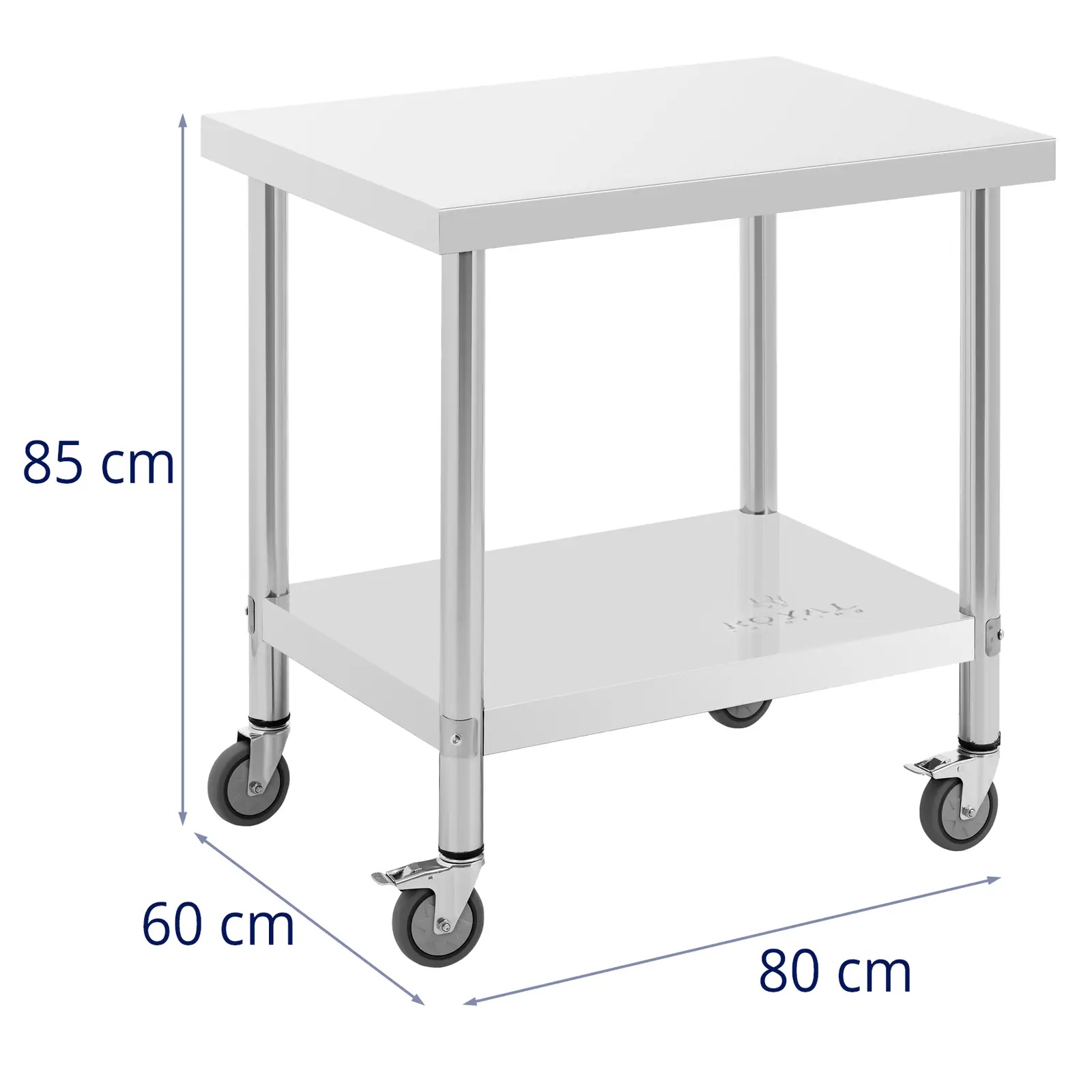 Mobilny stół roboczy - 80 x 60 cm - 135 kg | RCAT-80/60-W