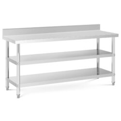 Stół roboczy - 2 półek - 180 x 60 cm - tylny rant - 500 kg